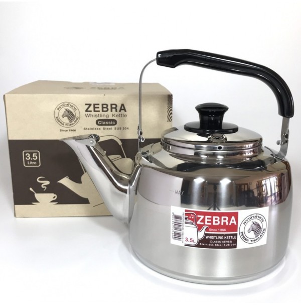 Zebra Thailand Stainless Steel 20cm 3.5 L Classic Stove / Camp Whistling Kettle